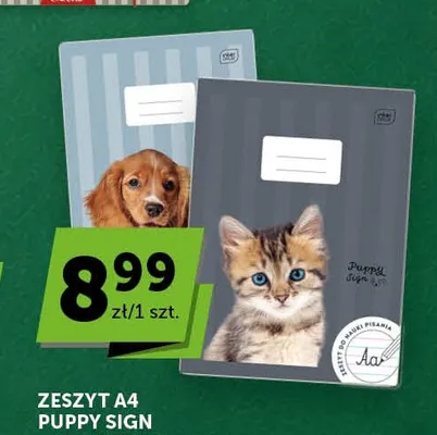 Zeszyt A4 Puppy Sign w linie 32 kartki Interdruk promocja w Groszek