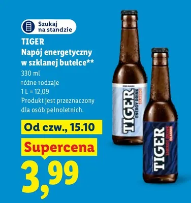 Napój energetyczny w szklanej butelce Tiger promocja w Lidl