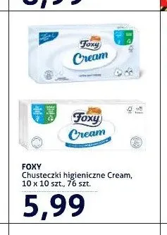 Chusteczki higieniczne Foxy Cream 10-pak promocja w Blue Stop