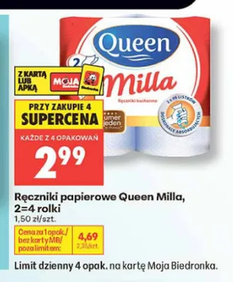 Ręczniki papierowe Queen Milla 2-pak promocja w Biedronka