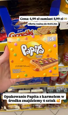 Ciastka Papita caramel promocja w Dino