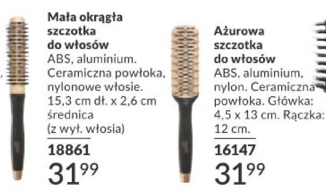 Mała okrągła szczotka do włosów promocja w AVON