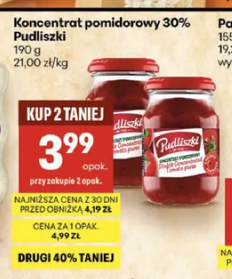 Koncentrat pomidorowy 30% Pudliszki promocja w Delikatesy Centrum
