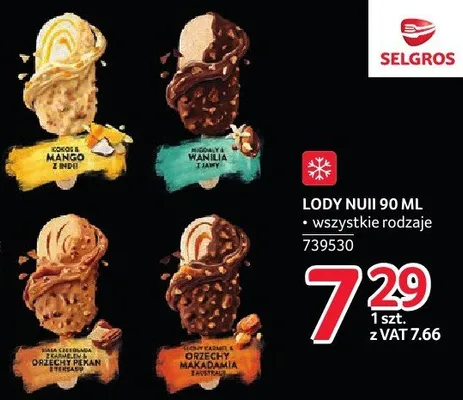 Lody Nuii wszystkie rodzaje 739530 promocja w Selgros