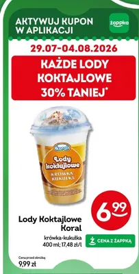 Lody koktajlowe Koral krówka-kukułka promocja w Żabka