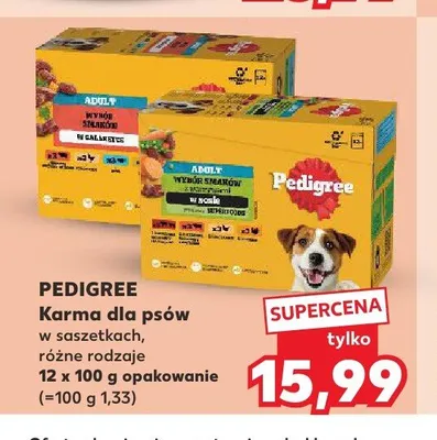 Karma dla psów w saszetkach Pedigree różne rodzaje promocja w Kaufland