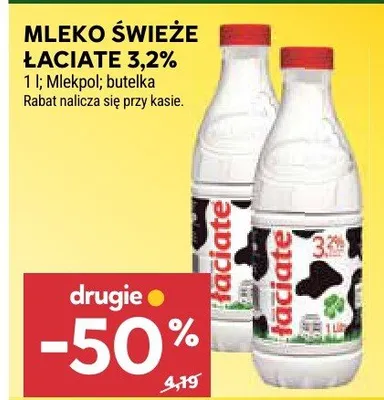 Mleko świeże Łaciate 3,2% promocja w Stokrotka