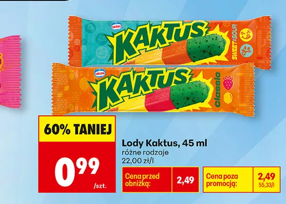 Lody Kaktus promocja w Biedronka