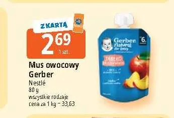 Mus owocowy Gerber promocja w Leclerc