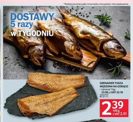 Grenadier tusza wędzona na gorąco promocja w Selgros