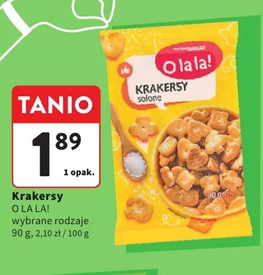 Krakersy solone O LA LA! promocja w Intermarche