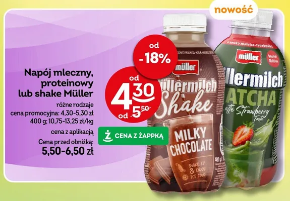 Napój proteinowy Müller promocja w Żabka