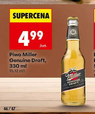 Piwo Miller Genuine Draft promocja w Biedronka