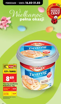 Twaróg sernikowy Président promocja w Biedronka