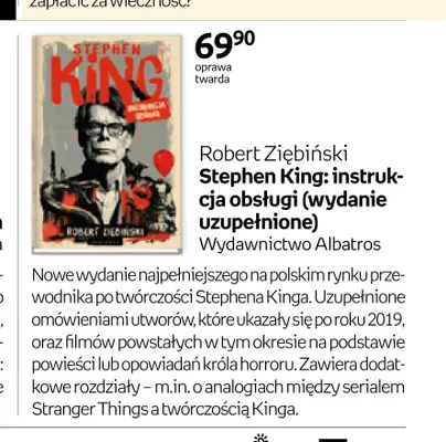 Książka Stephen King: instrukcja obsługi (wydanie uzupełnione) oprawa twarda Robert Ziębiński promocja w Empik