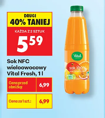 Sok NFC wieloowocowy Vital Fresh promocja w Biedronka