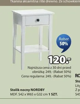 Stolik nocny NORDBY promocja w Jysk