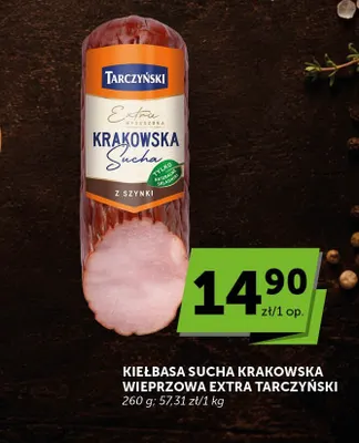 Kiełbasa sucha krakowska wieprzowa extra Tarczyński promocja w Groszek