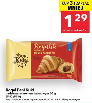 Rogal Pani Kuki nadziewany kremem kakaowym 50 g promocja w LEWIATAN