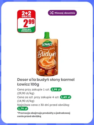 Deser a'la budyń słony karmel Łowicz promocja w Dino