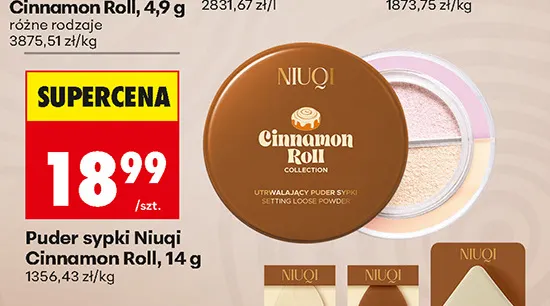 Puder sypki Niuqi Cinnamon Roll promocja w Biedronka