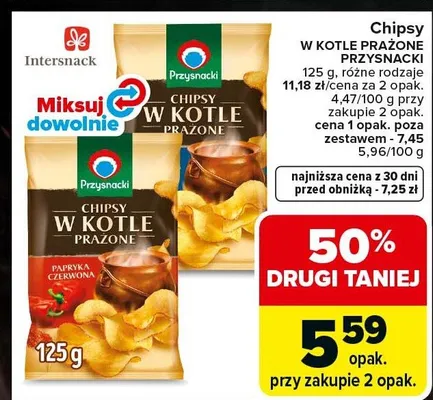 Chipsy w kotle prażone Przysnacki papryka czerwona promocja w Carrefour Market