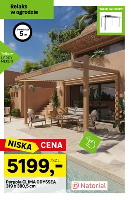Pergola Naterial CLIMA ODYSSEA 319x380,5 cm promocja w Leroy Merlin