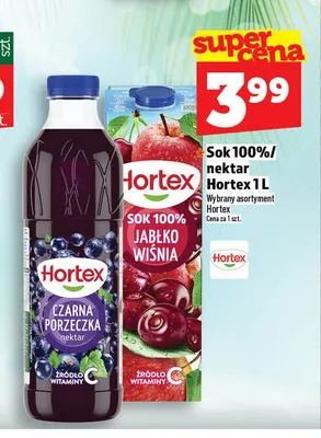 Sok 100% / nektar Hortex promocja w TOPAZ