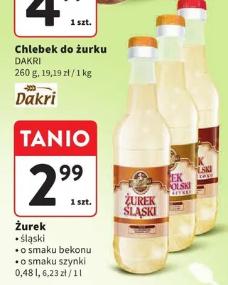 Żurek śląski, o smaku bekonu, o smaku szynki promocja w Intermarche