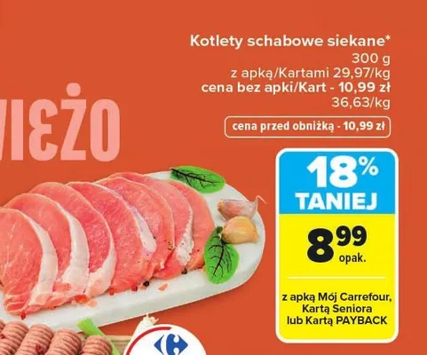 Kotlety schabowe siekane promocja w Carrefour Market