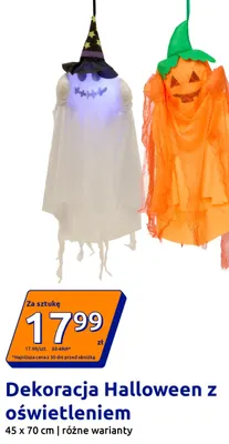 Dekoracja Halloween z oświetleniem Duch 45x70 cm promocja w Action