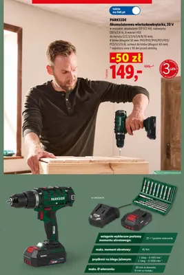 Akumulatorowa wiertarkowkrętarka Parkside promocja w Lidl