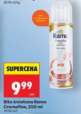 Bita śmietana Cremefine promocja w Biedronka