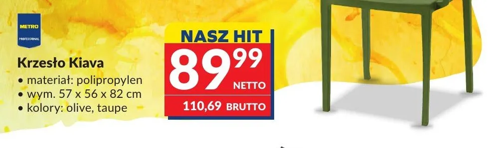 Krzesło Kiava taupe promocja w Makro
