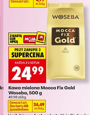 Kawa mielona Mocca Fix Gold Woseba promocja w Biedronka