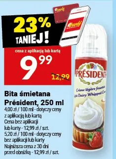 Bita śmietana Président promocja w Twój Market
