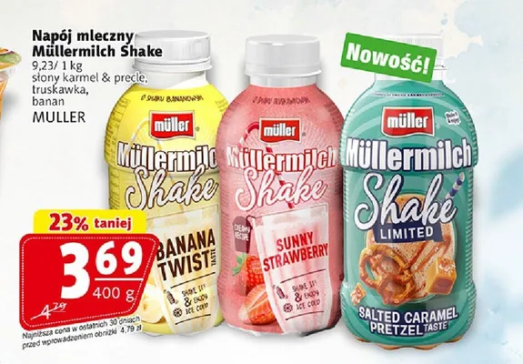 Napój mleczny Müllermilch Shake Sunny Strawberry promocja w Prim Market