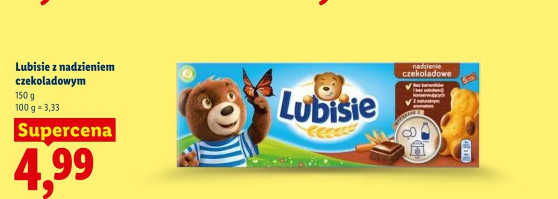 Ciastka Lubisie z nadzieniem czekoladowym 5-pak promocja w Lidl