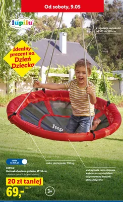 Huśtawka bocianie gniazdo Lupilu Ø110cm promocja w Lidl