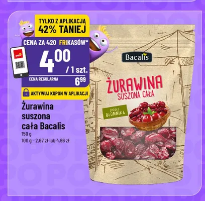 Żurawina suszona cała Bacalis promocja w POLOmarket