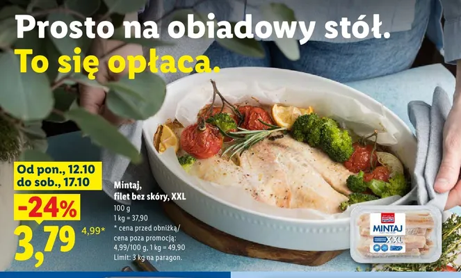 Mintaj filet bez skóry XXL Abramczyk promocja w Lidl