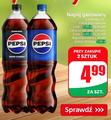 Napój gazowany Pepsi Zero Cukru promocja w Dino