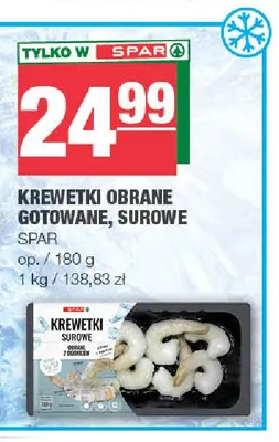 Krewetki obrane gotowane Spar promocja w SPAR
