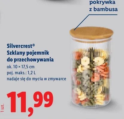 Szklany pojemnik do przechowywania 10x17,5 cm, 1,2 l promocja w Lidl