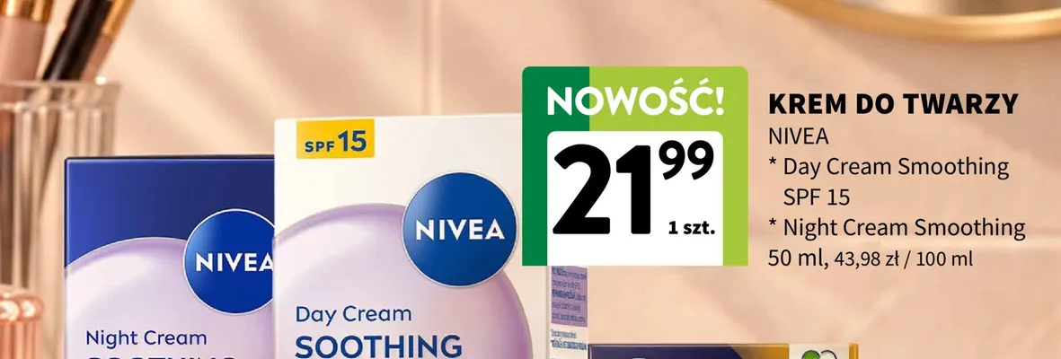 Krem do twarzy Nivea Day Cream Smoothing SPF 15 promocja w Intermarche