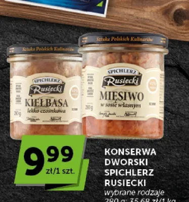 Kiełbasa lekko czosnkowa Spichlerz Rusiecki promocja w Groszek