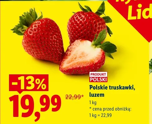 Truskawki polskie Ryneczek Lidla promocja w Lidl