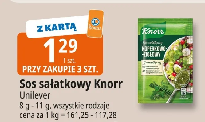 Sos sałatkowy Knorr koperkowo-ziołowy promocja w Leclerc