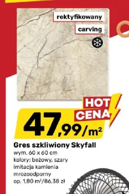 Gres szkliwiony Skyfall 60x60cm promocja w Bricomarche