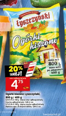 Ogórki kiszone Łyszczyński promocja w Twój Market
